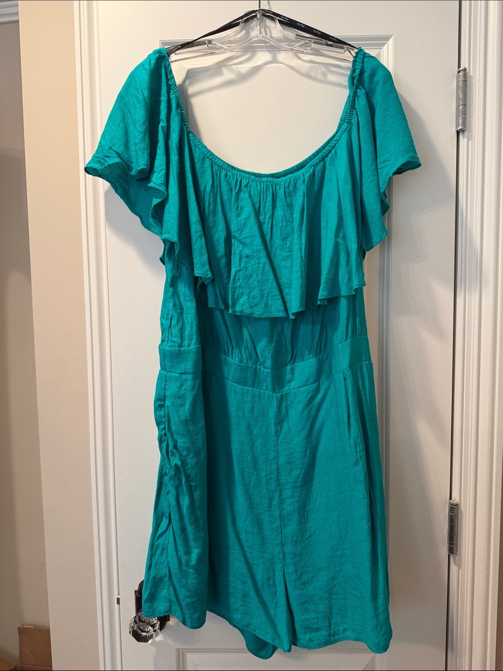 City Chic Teal Off-Shoulder Midi Dress